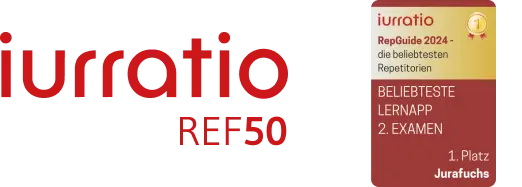 iurratio REF50 – Beliebteste Lernapp 2. Examen, 1. Platz Jurafuchs